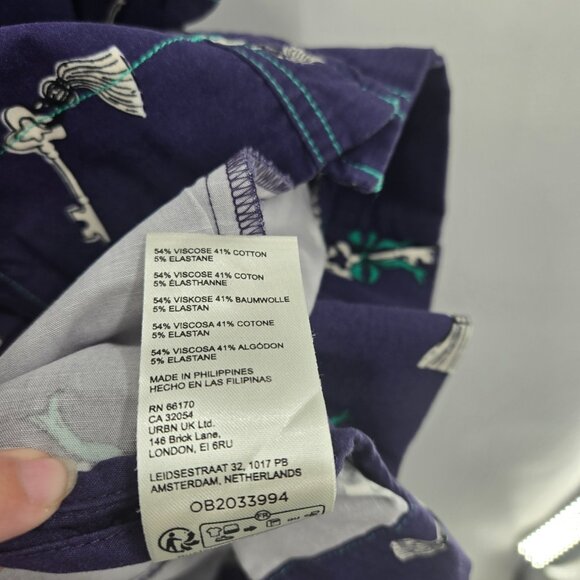 Maeve x Anthropologie Blue Collared Button Front Amelia  Mini Dress Size Large - Picture 13 of 14